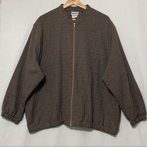 BonWorth Small Houndstooth Checked Bomber Jacket size XL- Petite